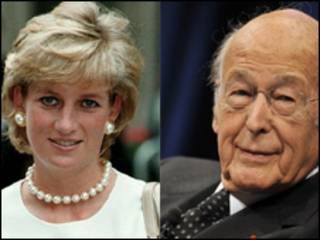 La princesa Diana de Gales y el ex presidente francés Valery Giscard d’Estaing