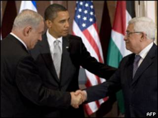Obama, Netanyahu y Abbas