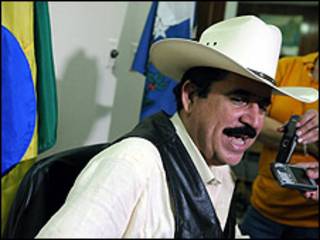 O presidente deposto de Honduras, Manuel Zelaya