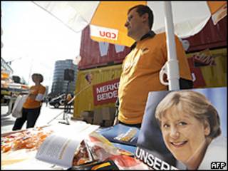 Puesto de campaña de la Unión Cristianodemócrata de Alemania