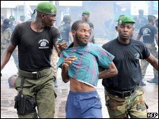Manifestantes en Guinea