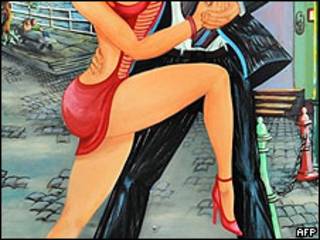 Dibujo de tango en Buenos Aires