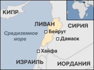 Карта Ливана