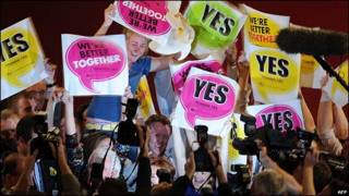 Celebraciones por el "sí" de Irlanda