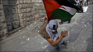Protestas junto a la mezquita de al-Aqsa