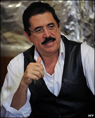 O presidente deposto de Honduras, Manuel Zelaya