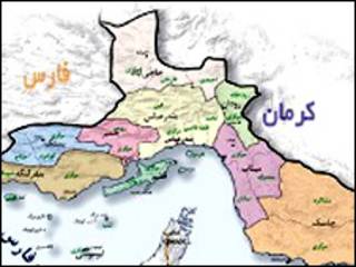 نقشه بخشی استان هرمزگان - از سایت استانداری