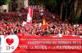 Protesto em Madri, em 2005