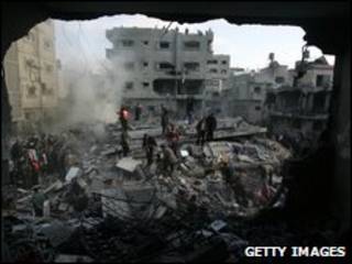 مبنى مدمر في غزة