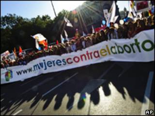 Manifestação anti-aborto em Madri