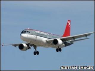 Un Airbus A320 de North-West airline