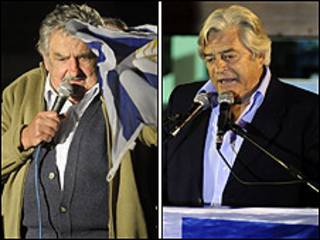 Mujica (esq) e Lacalle