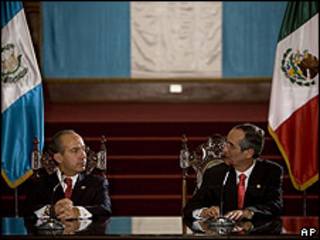 Presidente Felipe Calderón de Mexico y Alvaro Colom de Guatemala.