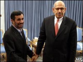 Tổng thống Iran, Mahmoud Ahmadinejad và tổng thư ký IAEA, El Baradei