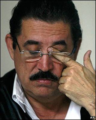O presidente deposto de Honduras, Manuel Zelaya