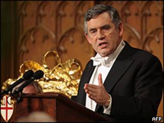 Gordon Brown en el Banquete en honor del Lord Mayor