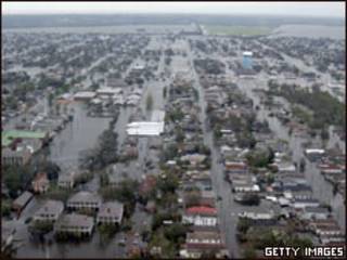 La ciudad de Nueva Orleans inundada en 2005