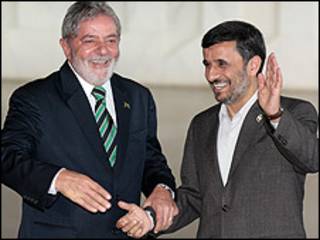 O presidente Luiz Inácio Lula da Silva e o líder iraniano, Mahmoud Ahmadinejad