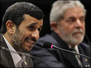Mahmoud Ahmadinejad y Luiz Inácio Lula da Silva