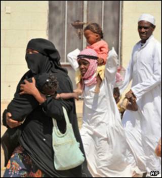 نازحون في منطقة الحدود بين السعودية واليمن