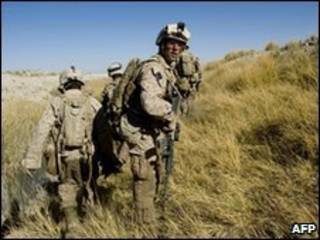 Soldados americanos na província de Helmand, sul do Afeganistão