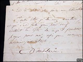Subasta de objetos de Baudelaire en Francia
