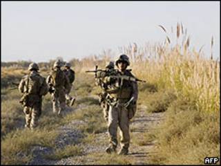 Soldados americanos na província de Helmand