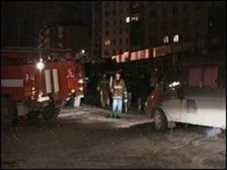 مامورین آتش نشانی در پرم