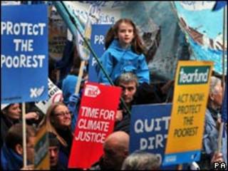 Manifestación sobre el cambio climático en Londres