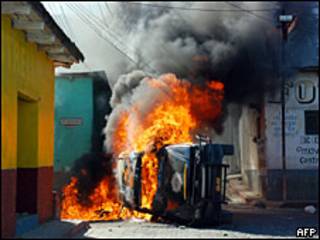 Disturbios en Guatemala.