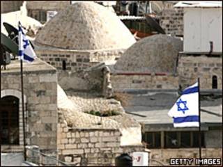 Banderas de Israel en Jerusalén