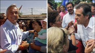 Candidatos a la presidencia de Chile Sebastián Piñera y Eduardo Frei