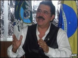 O presidente deposto de Honduras, Manuel Zelaya