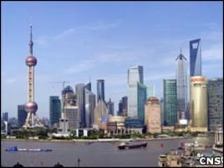 上海浦東金融區一景(中新社圖片14/7/2009)