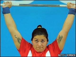 La levantadora de peso chilena Elizabeth Poblete