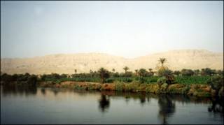 Mandhari ya sehemu ya mto NIle.