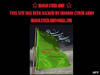 Mensagem do grupo de hackers iraniano