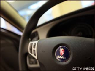 Interior de un vehículo Saab