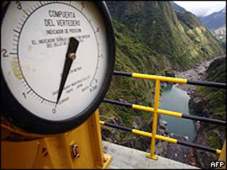 Vista de la presa de Paute Dam, en Ecuador