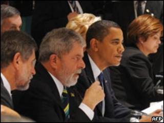 Lula da Silva y Barack Obama en reunión multilateral en Copenhague