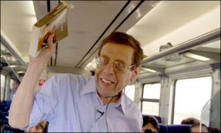 Professor Isaiah Gafni durante palestra no trem