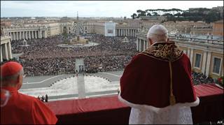 Bento 16 durante a mensagem de Natal no Vaticano