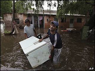 Inundación en San Antonio de Areco.