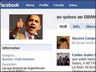 Detalle del sitio "Yo quiero un Obama" en Facebook