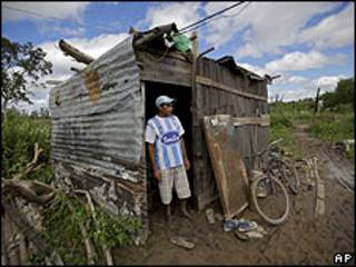 Campamento en Resistencia, en el norte de Argentina