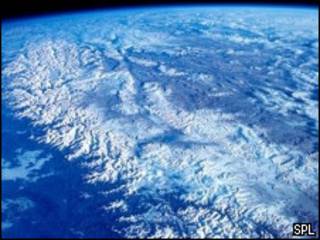 Imagen satelital de los Himalayas