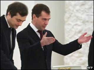 Владислав Сурков, Дмитрий Медведев на заседании Госсовета 23.12.2009