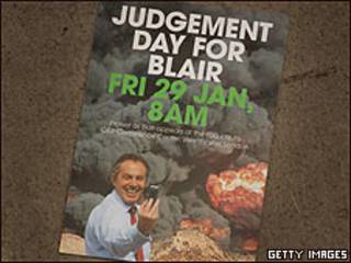 Cartel sobre la intervención de Blair