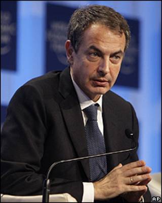 o premiê José Luis Rodriguez Zapatero em Davos