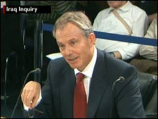 Tony Blair durante el interrogatorio